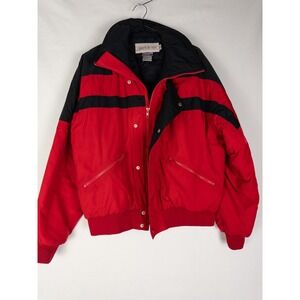 VTG Obermeyer Thinsulate Snow Jacket Mens M Color Block Snap Ful Zip‎ Quilted